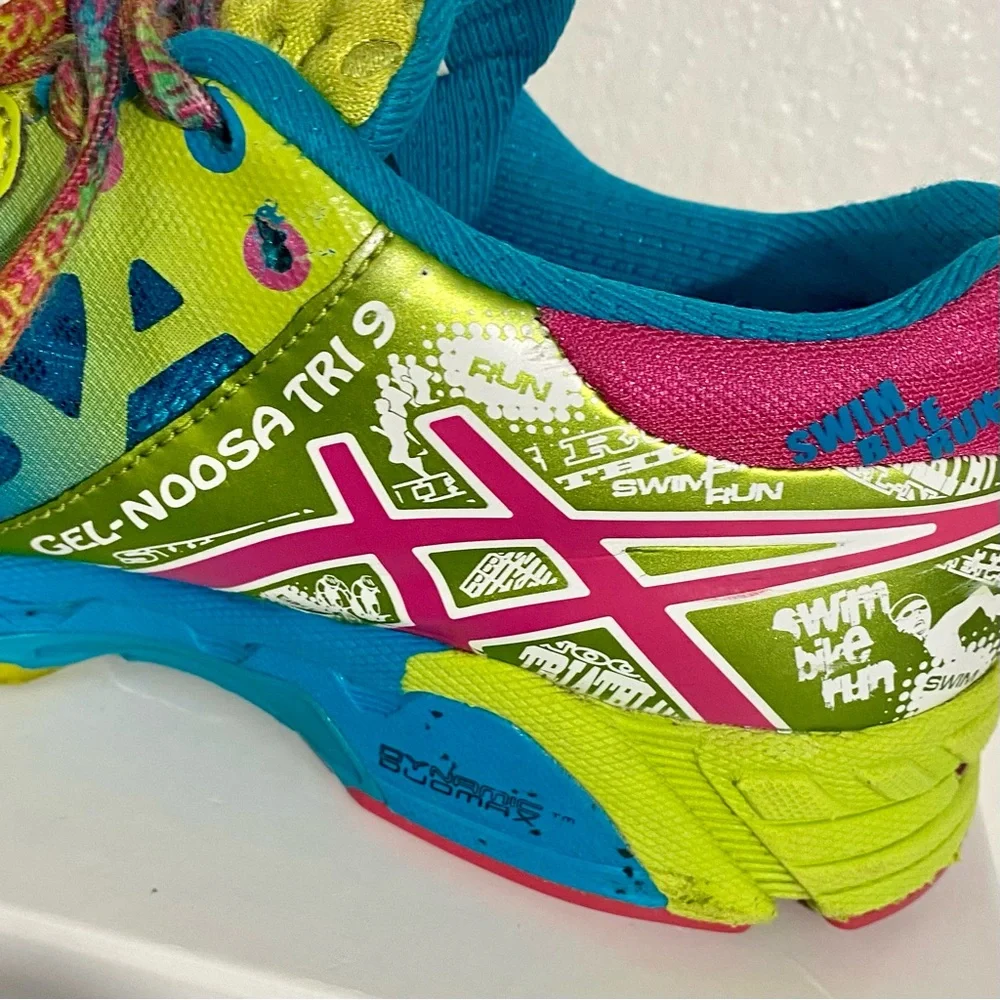 Asics Gel-Noosa Tri 9 Running Shoes Women’s Size 6 Capri Blue Raspberry Lime